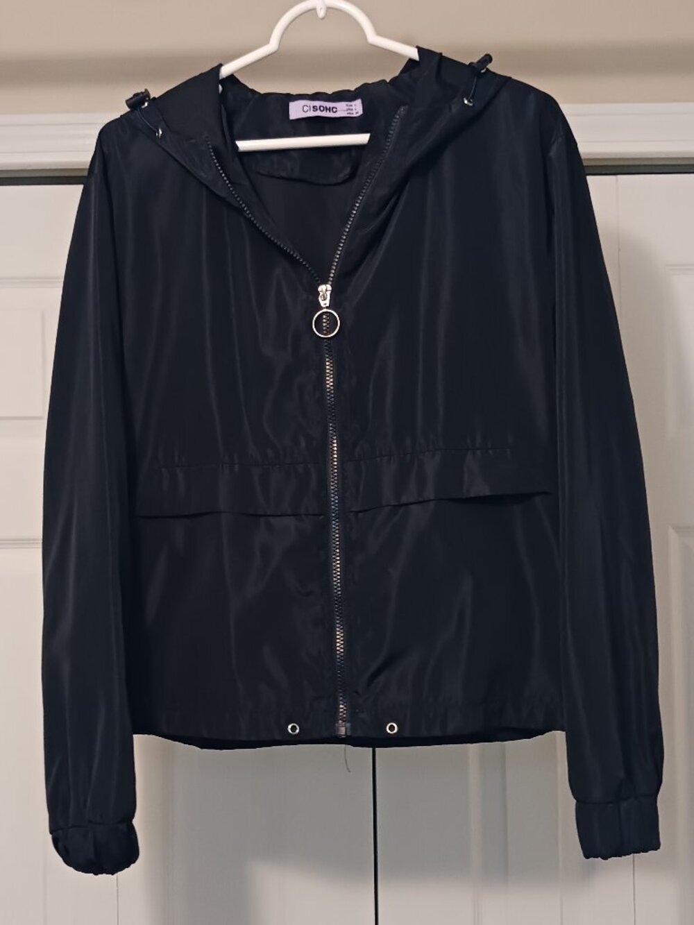 #90 - Ci Sono Black Windbreaker Jacket Size L